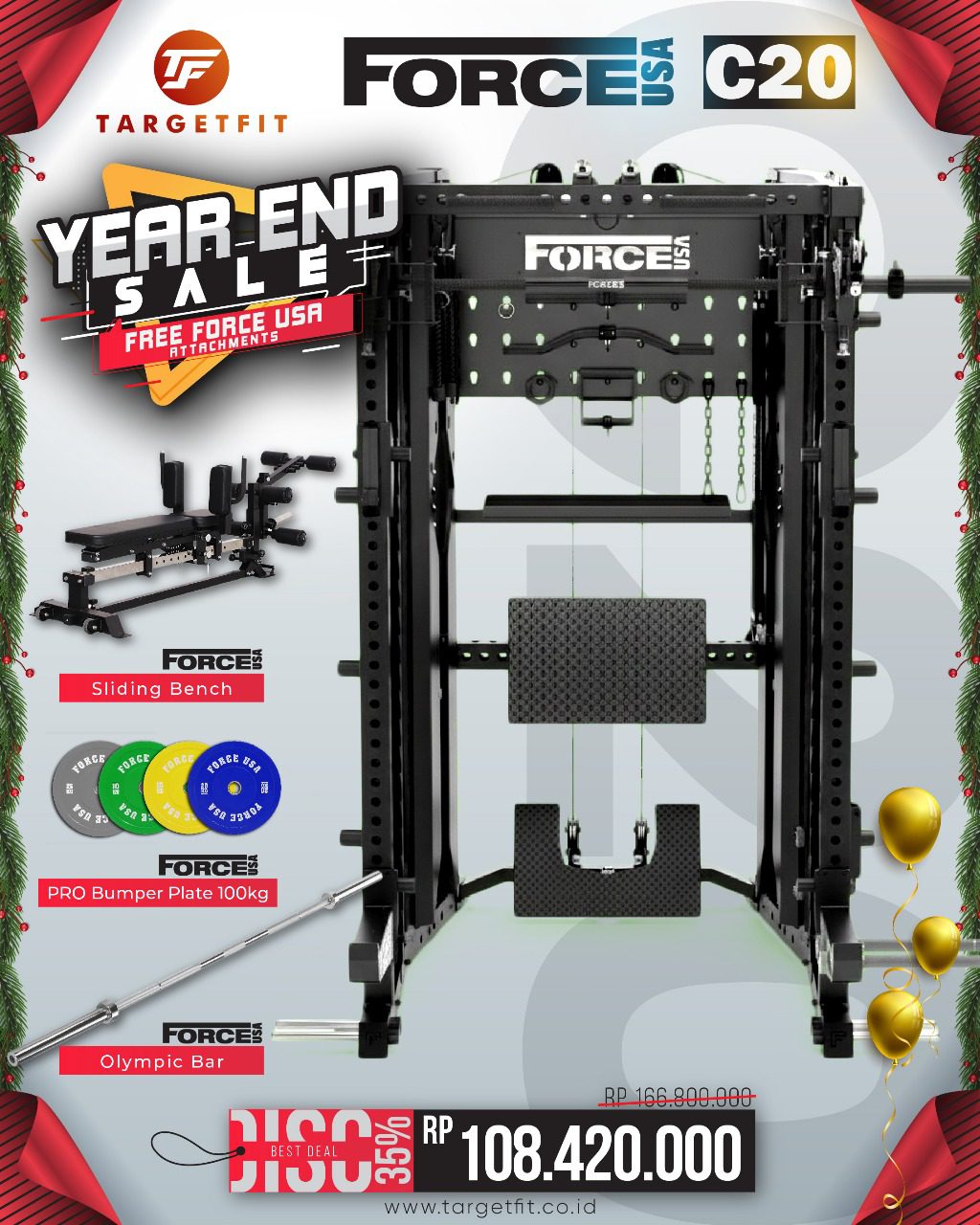 Force USA C20 All In One Trainer With Sliding Bench Year End Sale